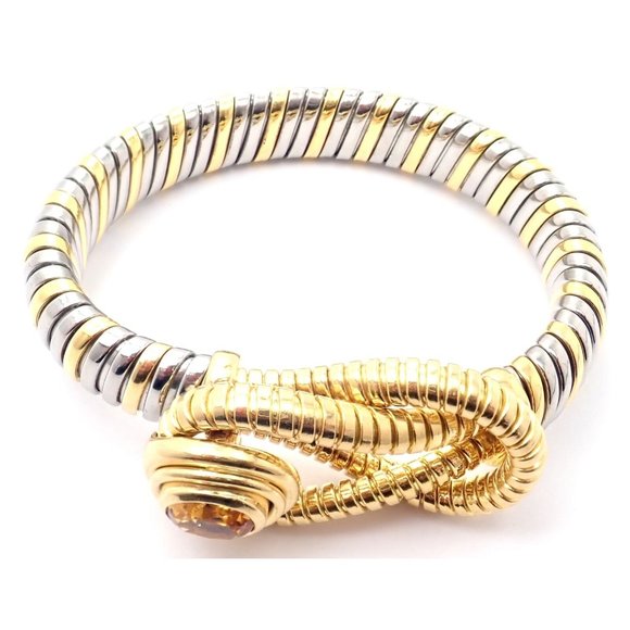 Authentic Cartier Hercules Knot 18k Yellow Gold Stainless Steel Citrine Bracelet - Picture 6 of 12